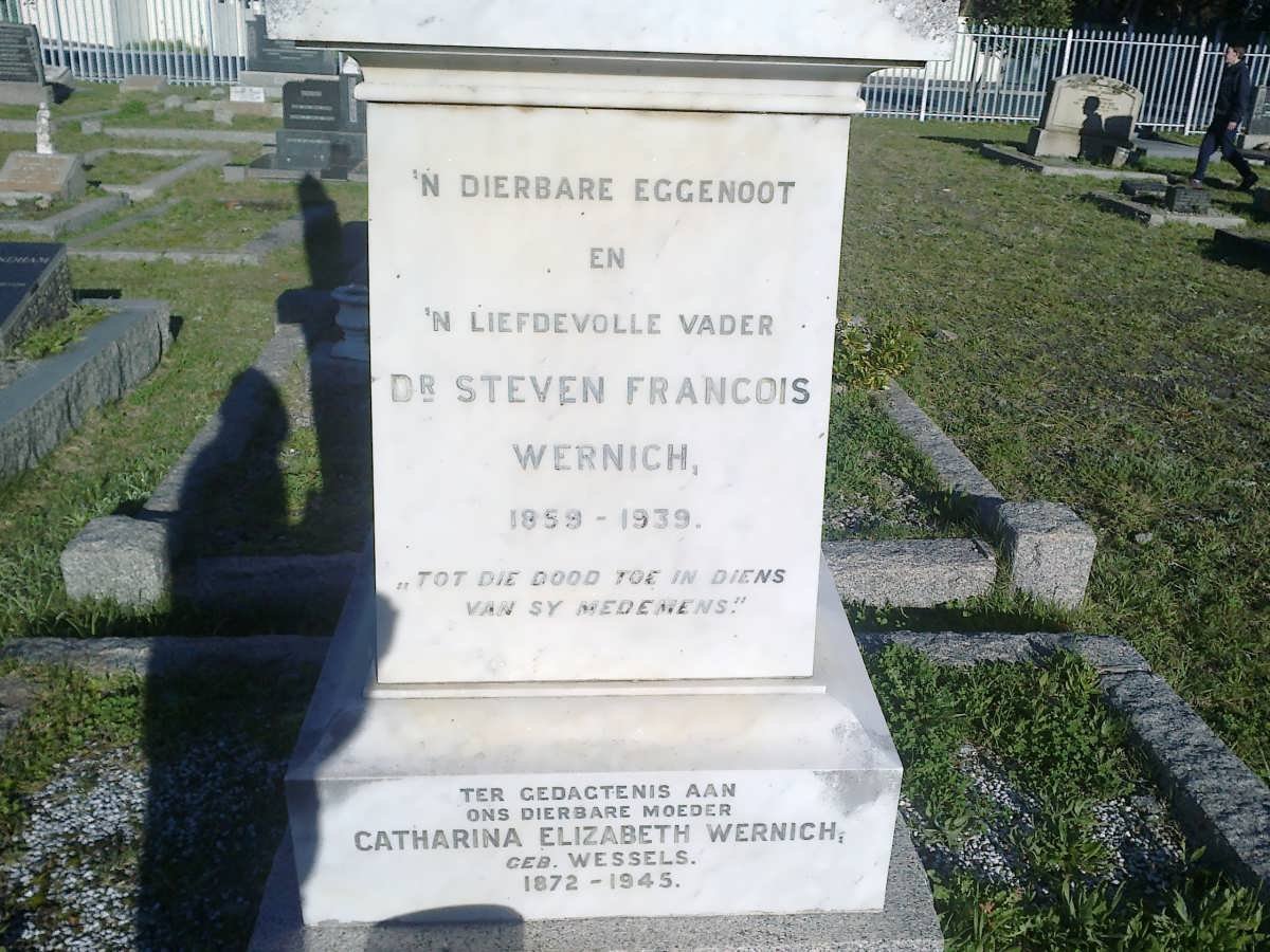 WERNICH Steven Francois 1859-1939 &amp; Catharina Elizabeth WESSELS 1872-1945