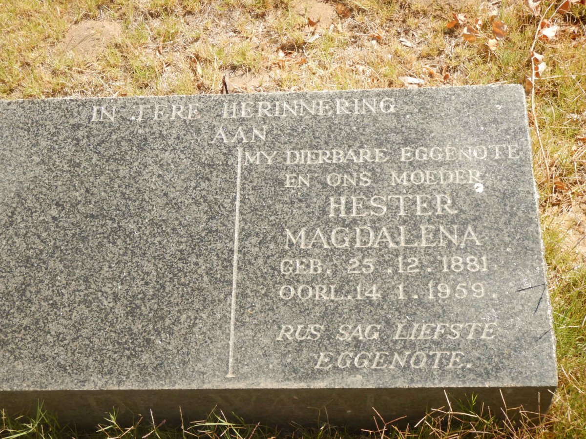 WAAL Hester Magdalena, de nee ROUX 1881-1959