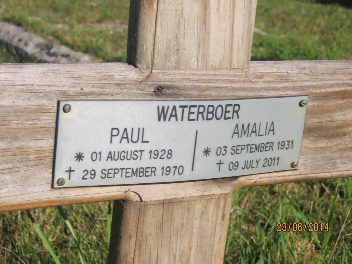 WATERBOER Paul 1928-1970 &amp; Amalia 1931-2011