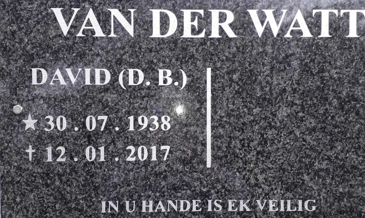 WATT David D.B., van der 1938-2017