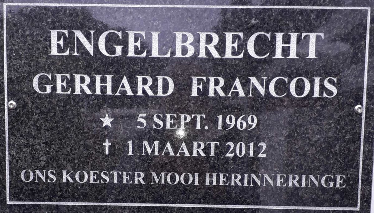 ENGELBRECHT Gerhard Francois 1969-2012