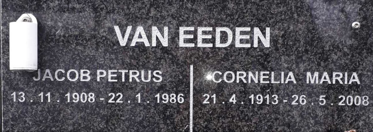 EEDEN Jacob Petrus, van 1908-1986 &amp; Cornelia Maria 1913-2008