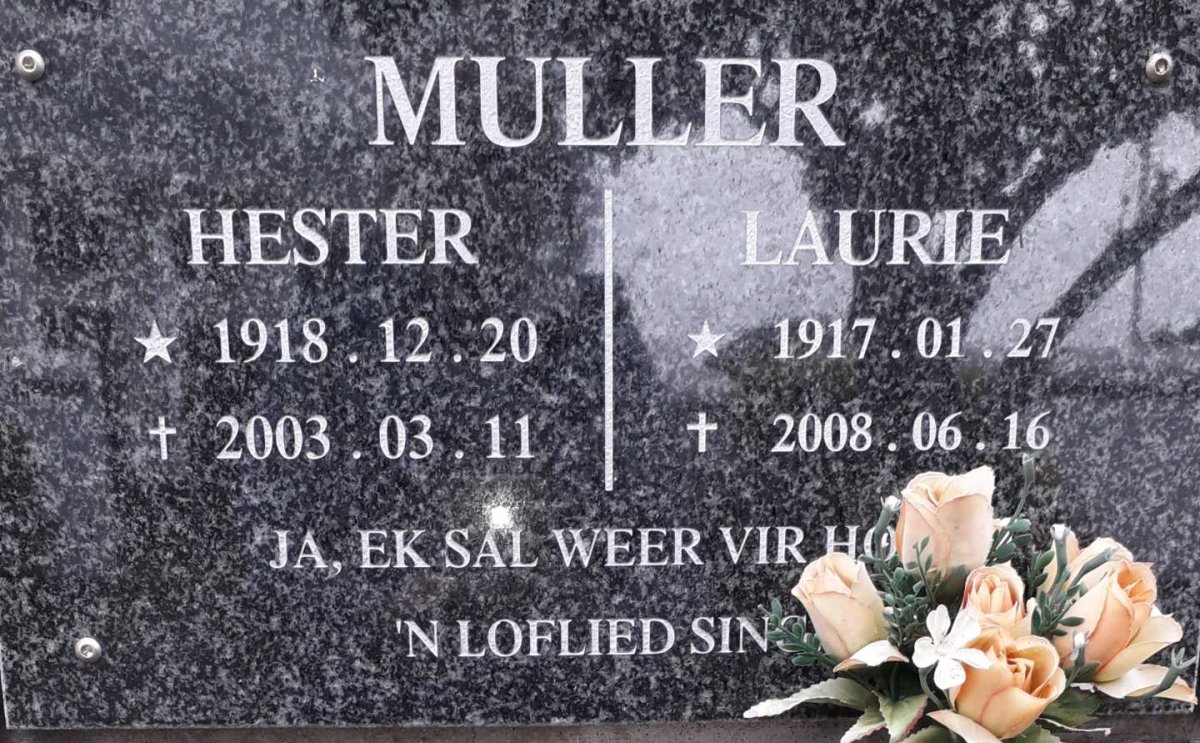 MULLER Hester 1918-2003 :: MULLER Laurie 1917-2008