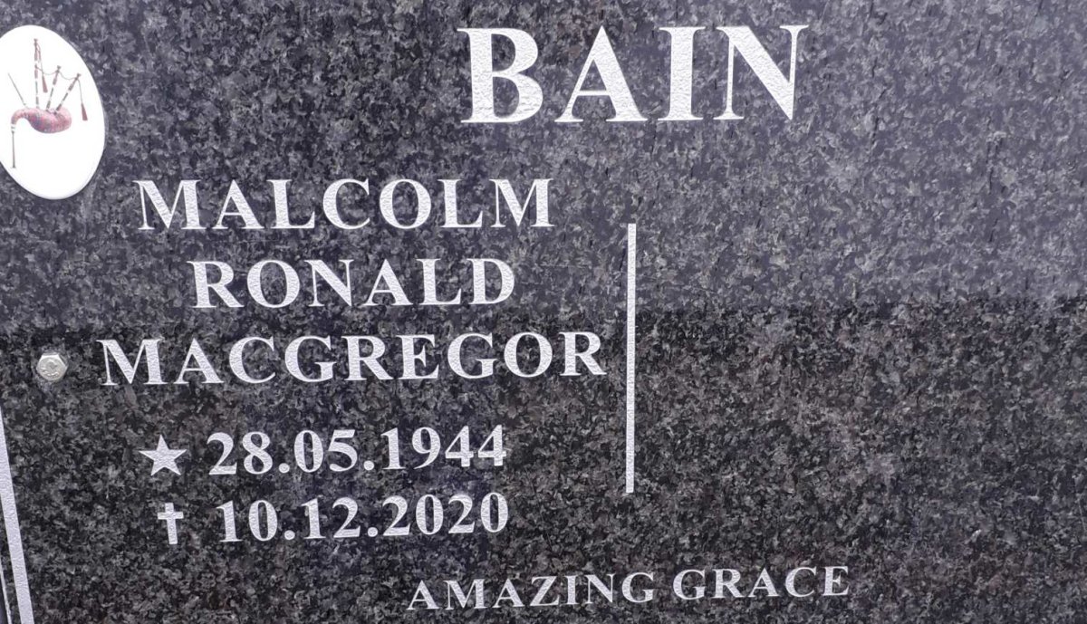 BAIN Malcolm Ronald Macgregor 1944-2020