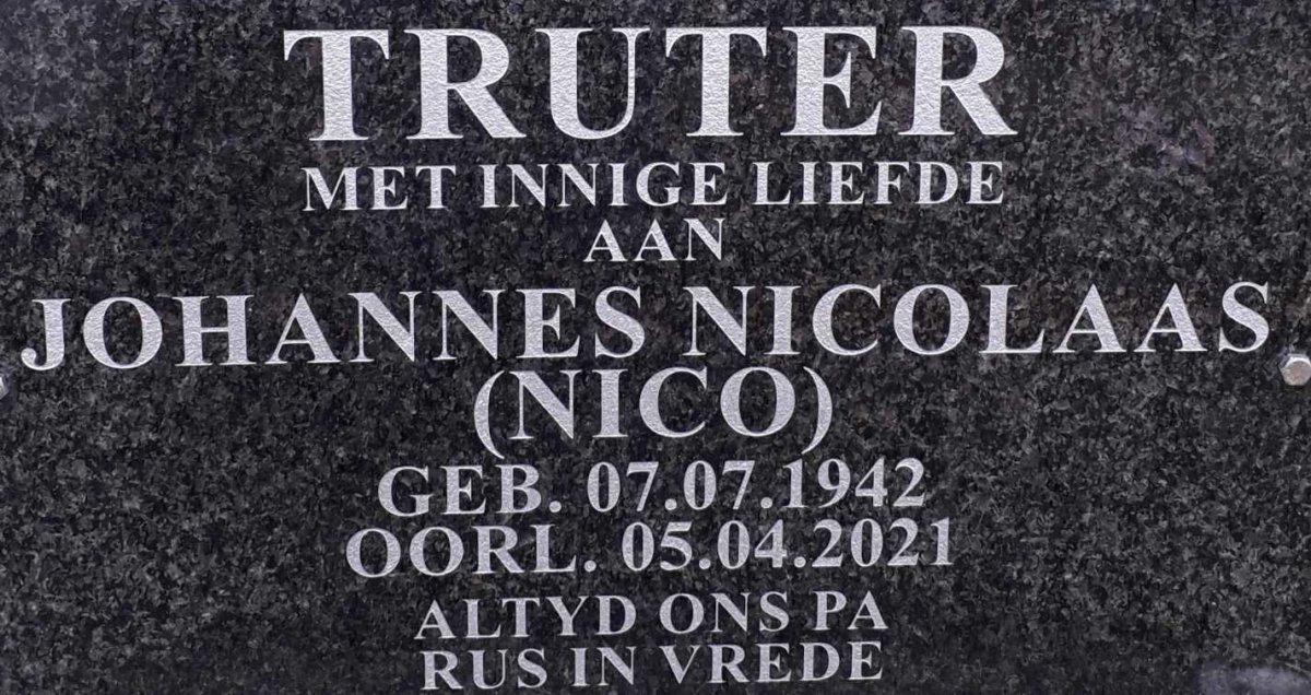 TRUTER Johannes Nicolaas 1942-2021