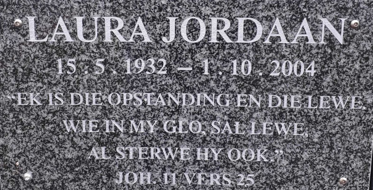 JORDAAN Laura 1932-2004