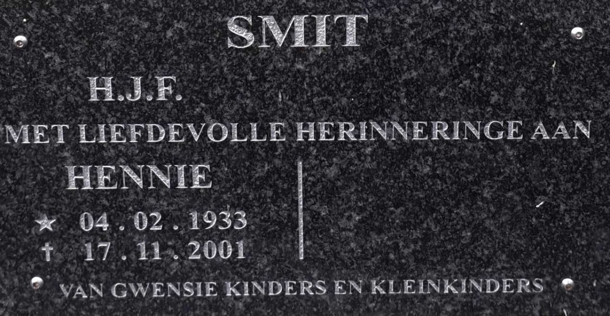 SMIT H.J.F. 1933-2001