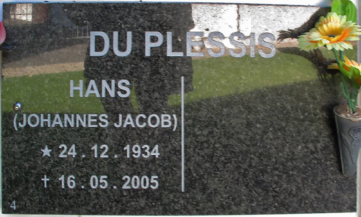 PLESSIS Johannes Jacob, du 1934-2005