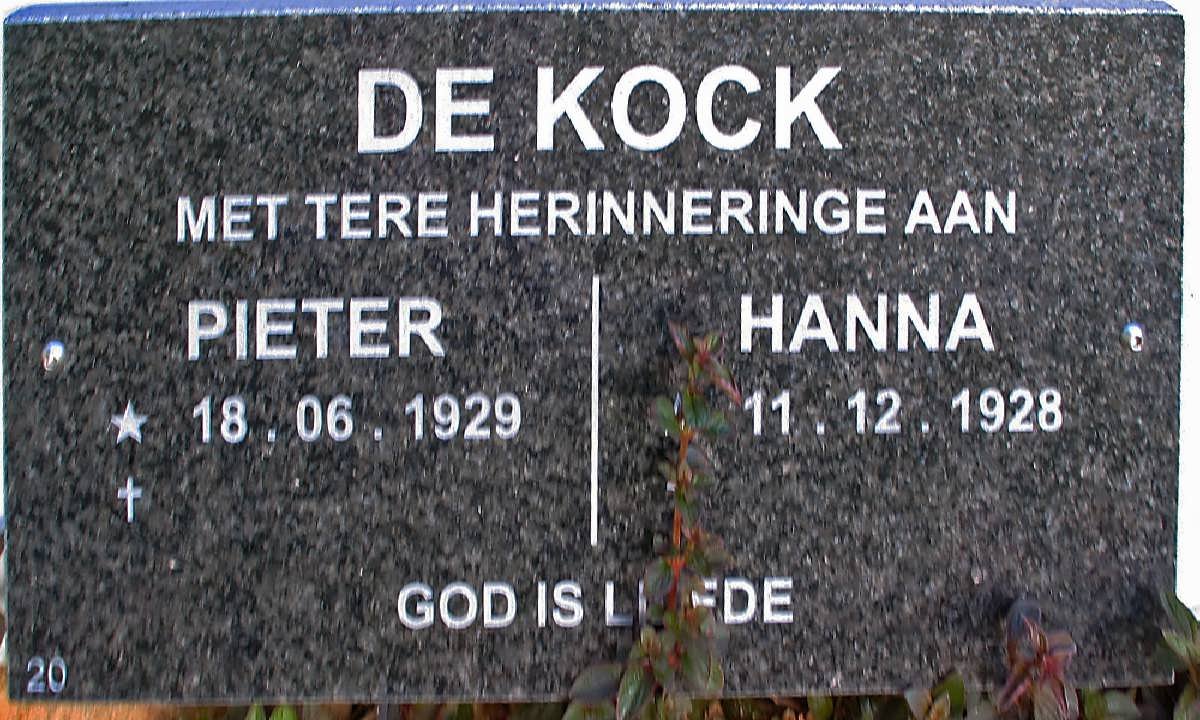 KOCK Pieter, de 1929- &amp; Hanna 1928-