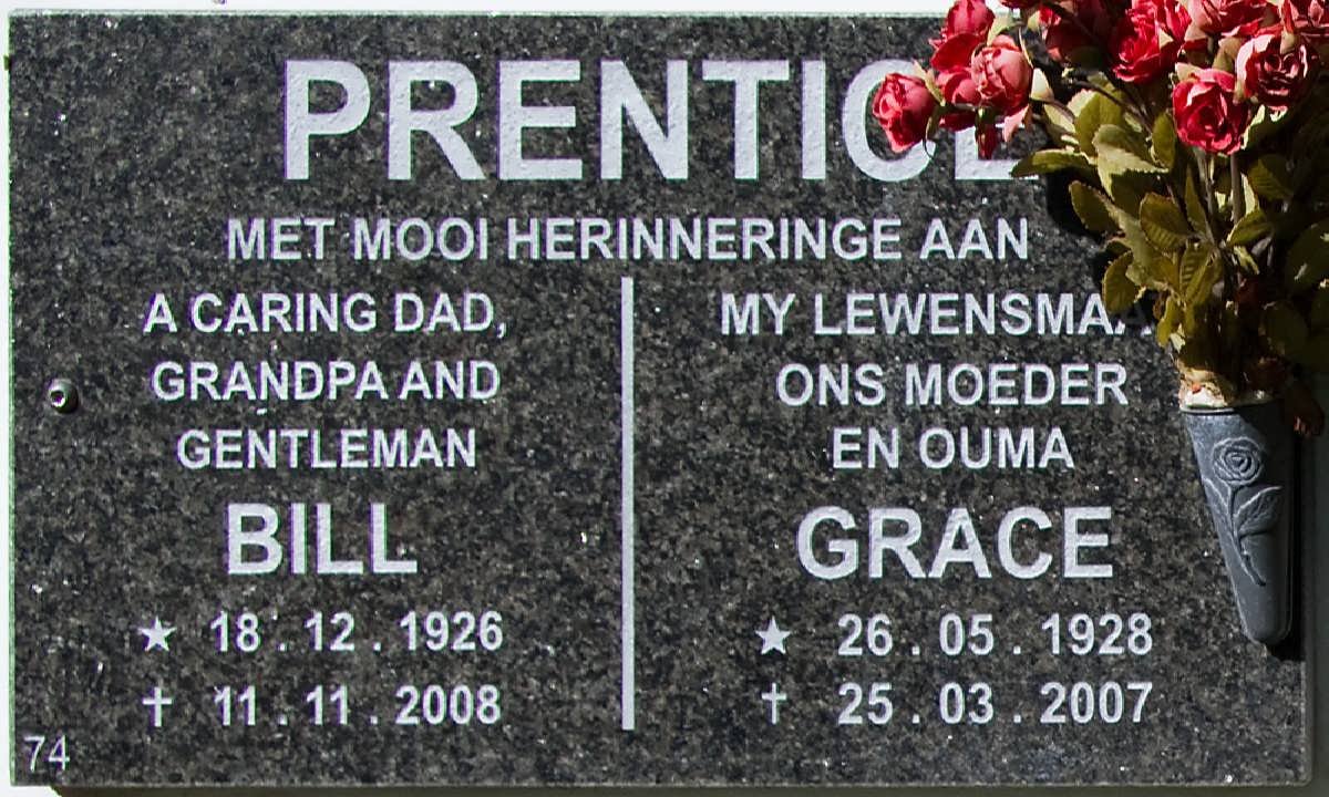 PRENTICE Bill 1926-2008 &amp; Grace 1928-2007