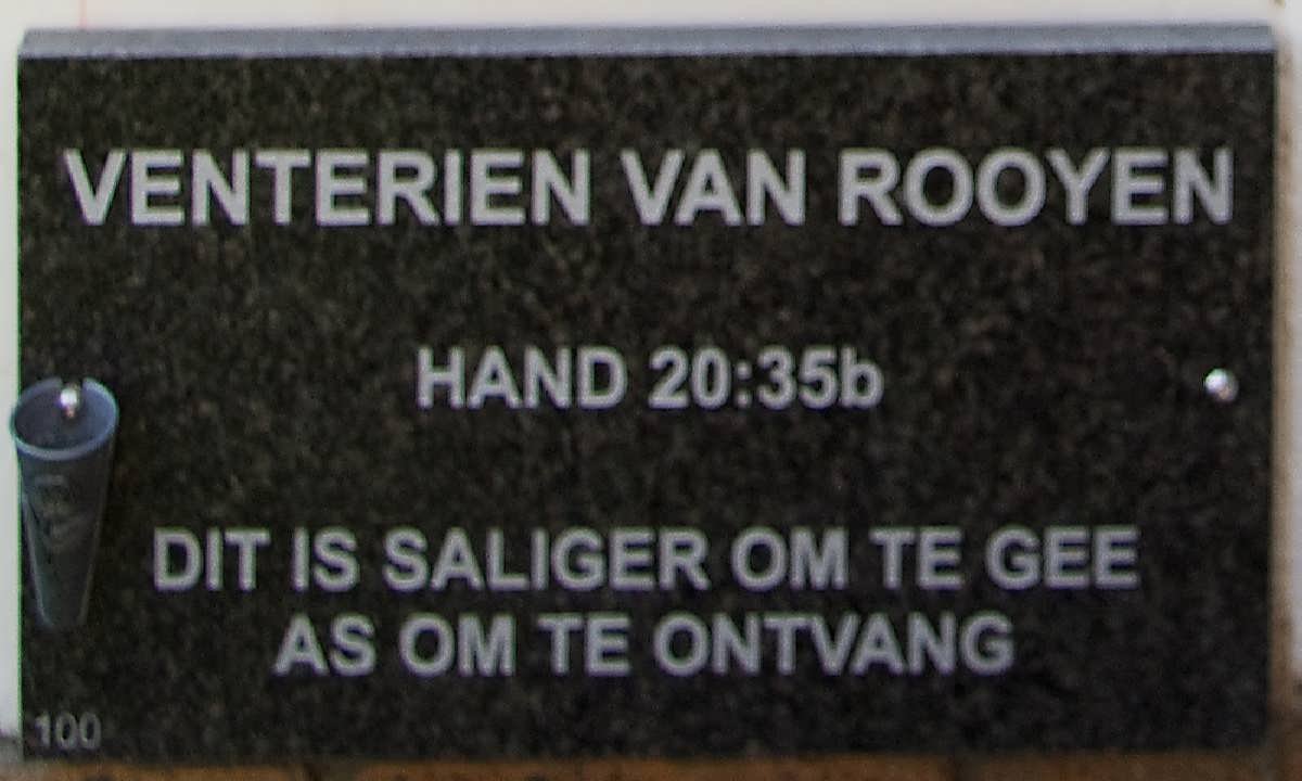 ROOYEN Venterien, van