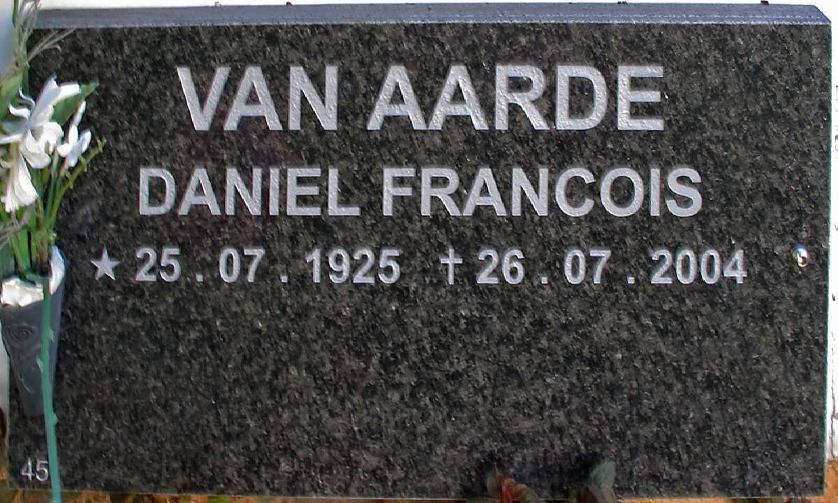 AARDE Daniel Francois, van 1925-2004