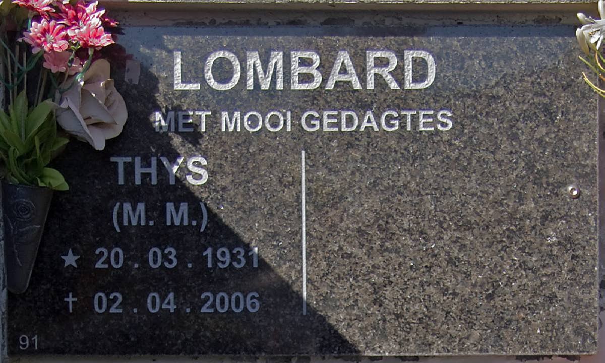 LOMBARD M.M. 1931-2006