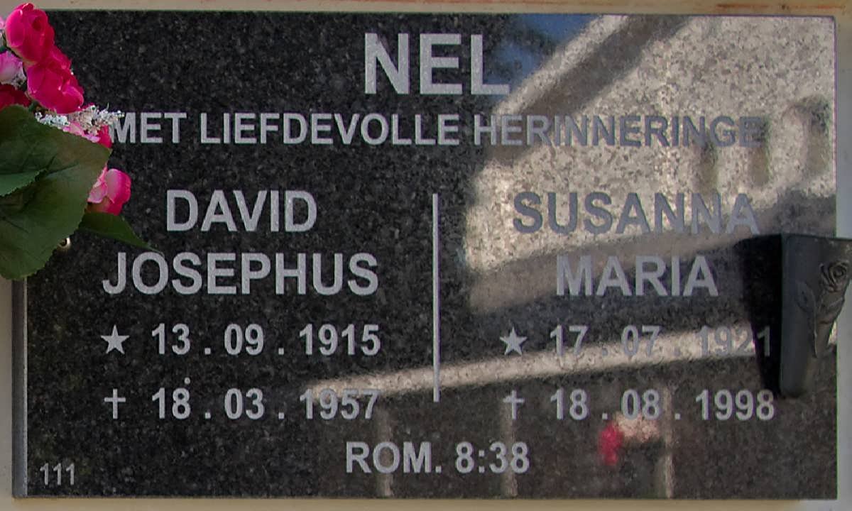 NEL David Josephus 1915-1957 &amp; Susanna Maria 1921-1998