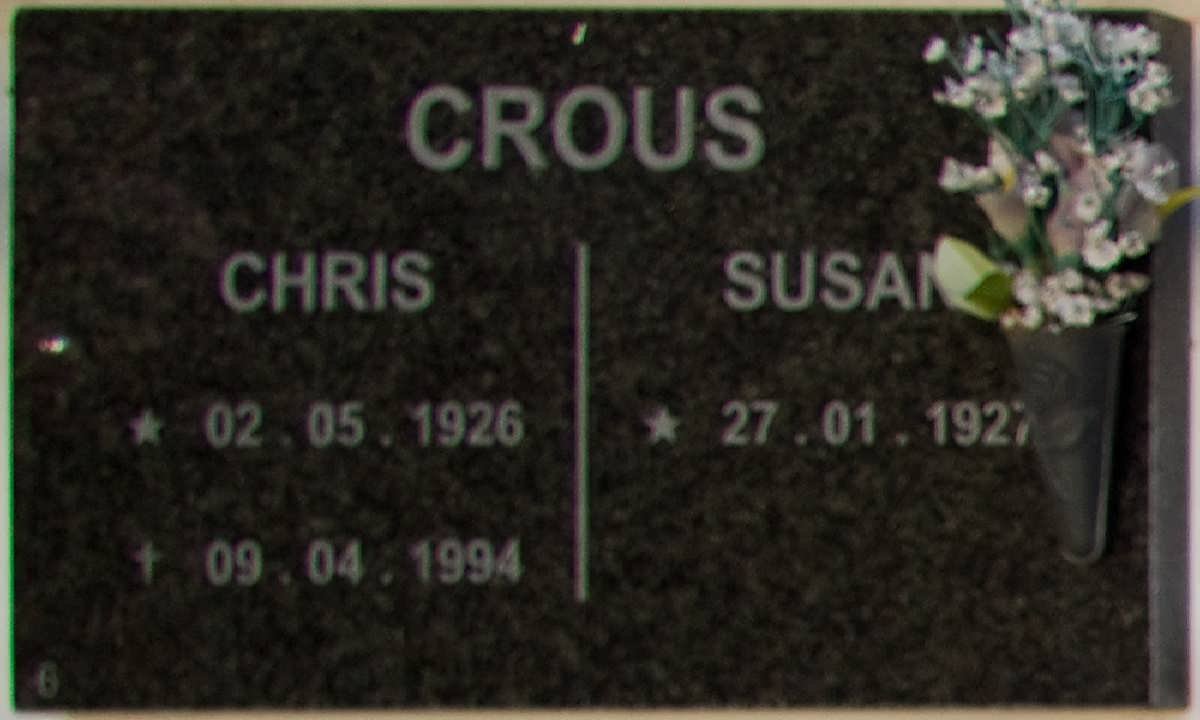 CROUS Chris 1926-1994 &amp; Susan 1927-