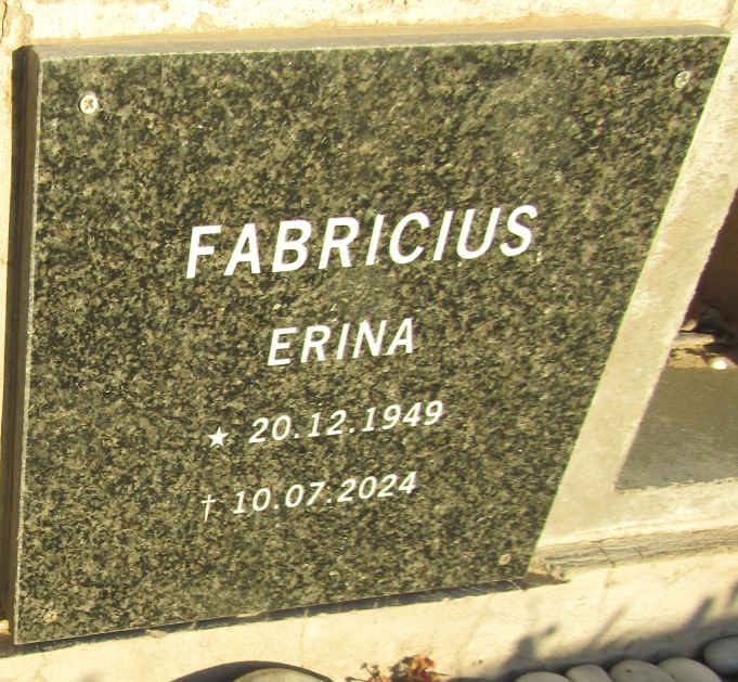 FABRICIUS Erina 1949-2024
