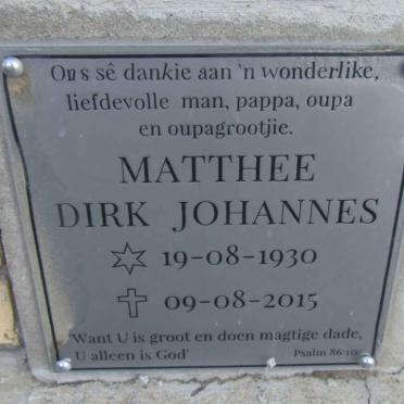 MATTHEE Dirk Johannes 1930-2015