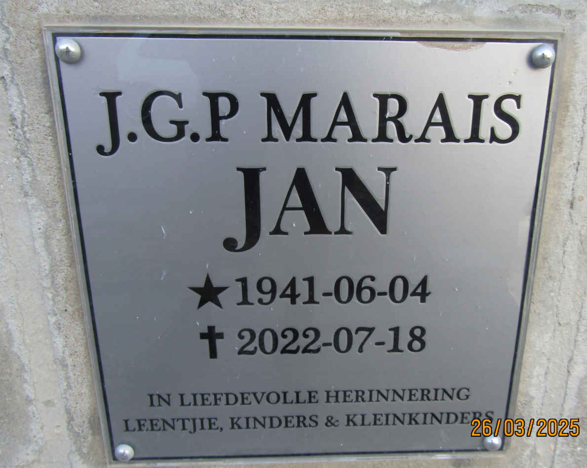 MARAIS J.G.P. 1941-2022