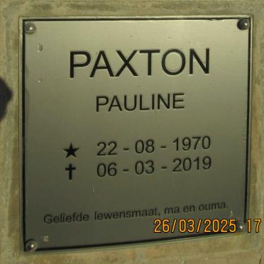 PAXTON Pauline 1970-2019