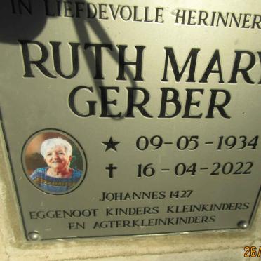 GERBER Ruth Mary 1934-2022
