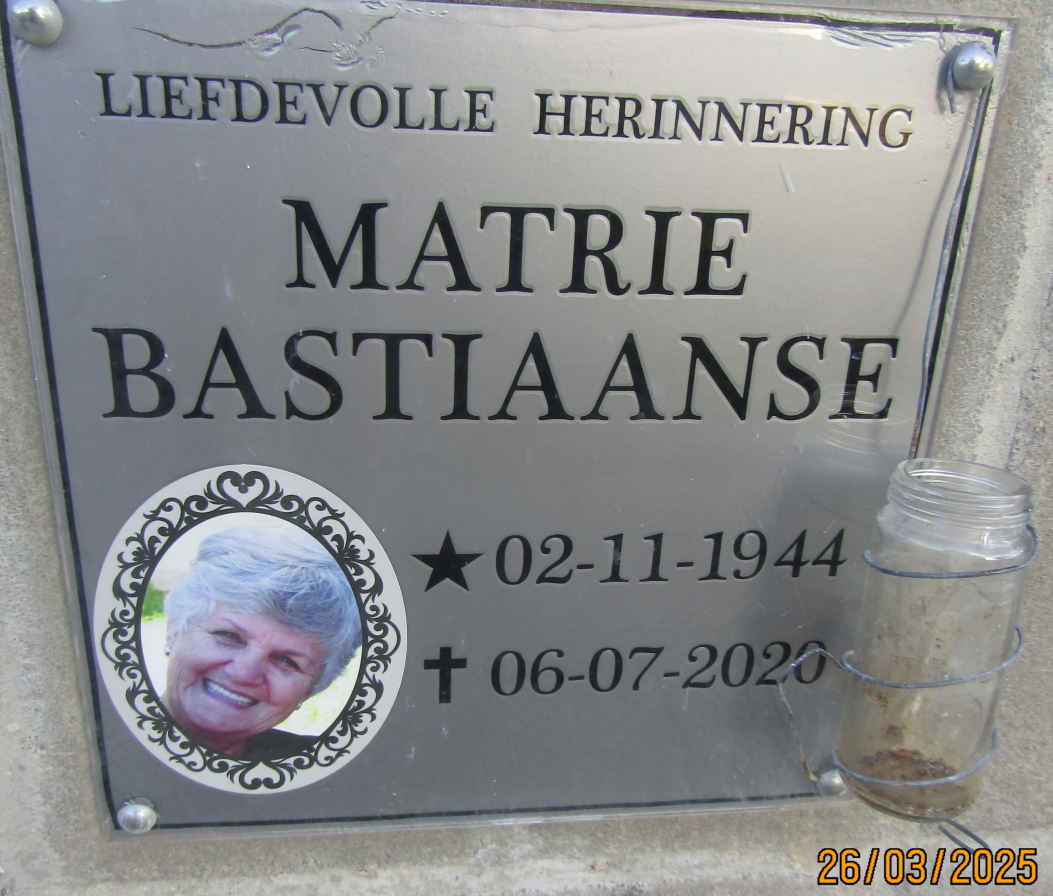 BASTIAANSE Martie 1944-2020