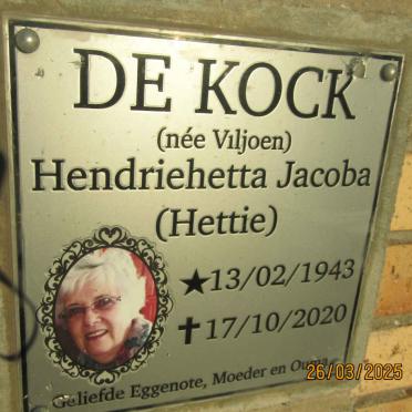 KOCK Hendriehetta Jacoba, de 1943-2020