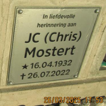 MOSTERT J.C. 1932-2022