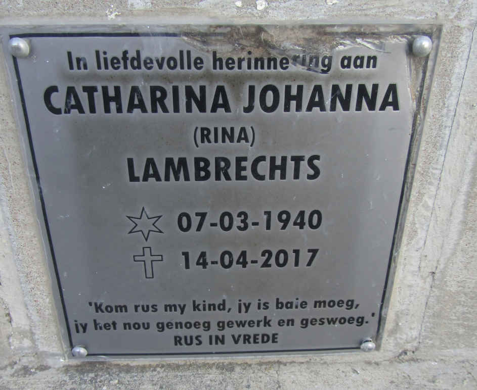 LAMBRECHTS Catharina Johanna 1940-2017