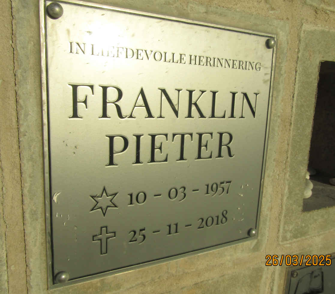 FRANKLIN Pieter 1957-2018