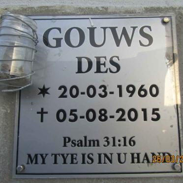GOUWS Des 1960-2015