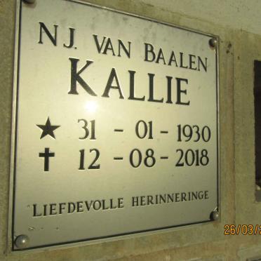 BAALEN N.J., van 1939-2018