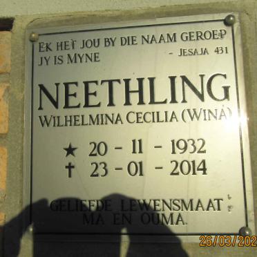 NEETHLING Wilhelmina Cecilia 1932-2014