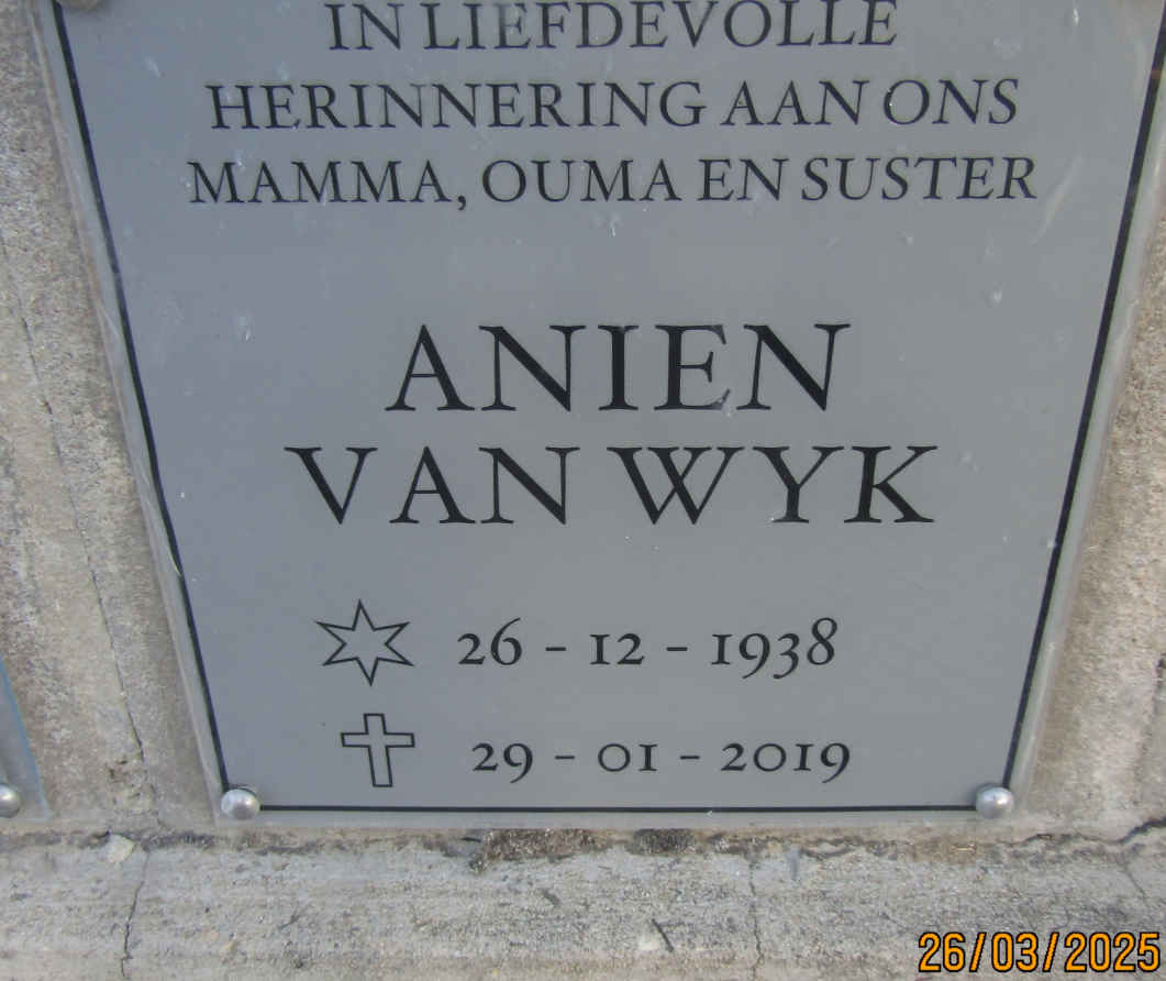 WYK Anien, van 1938-2019