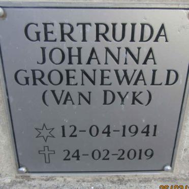 GROENEWALD Gertruida Johanna nee VAN DYK 1941-2019