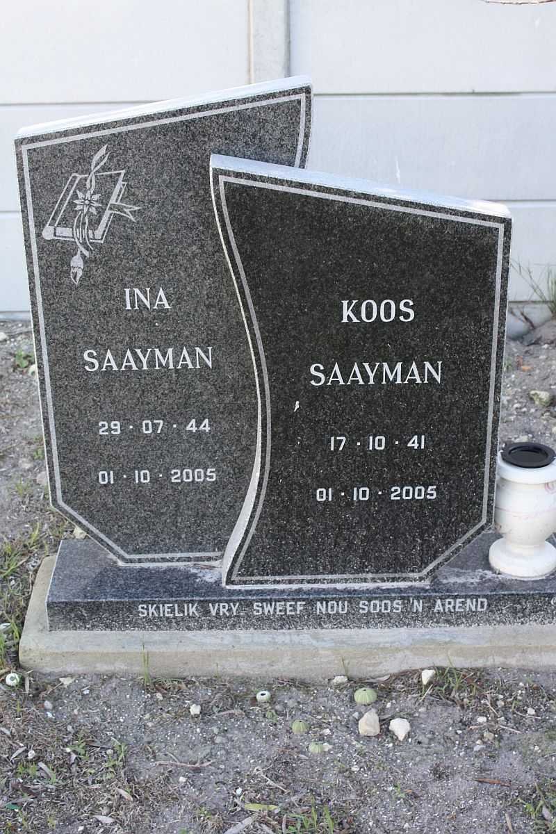 SAAYMAN Koos 1941-2005 &amp; Ina 1944-2005