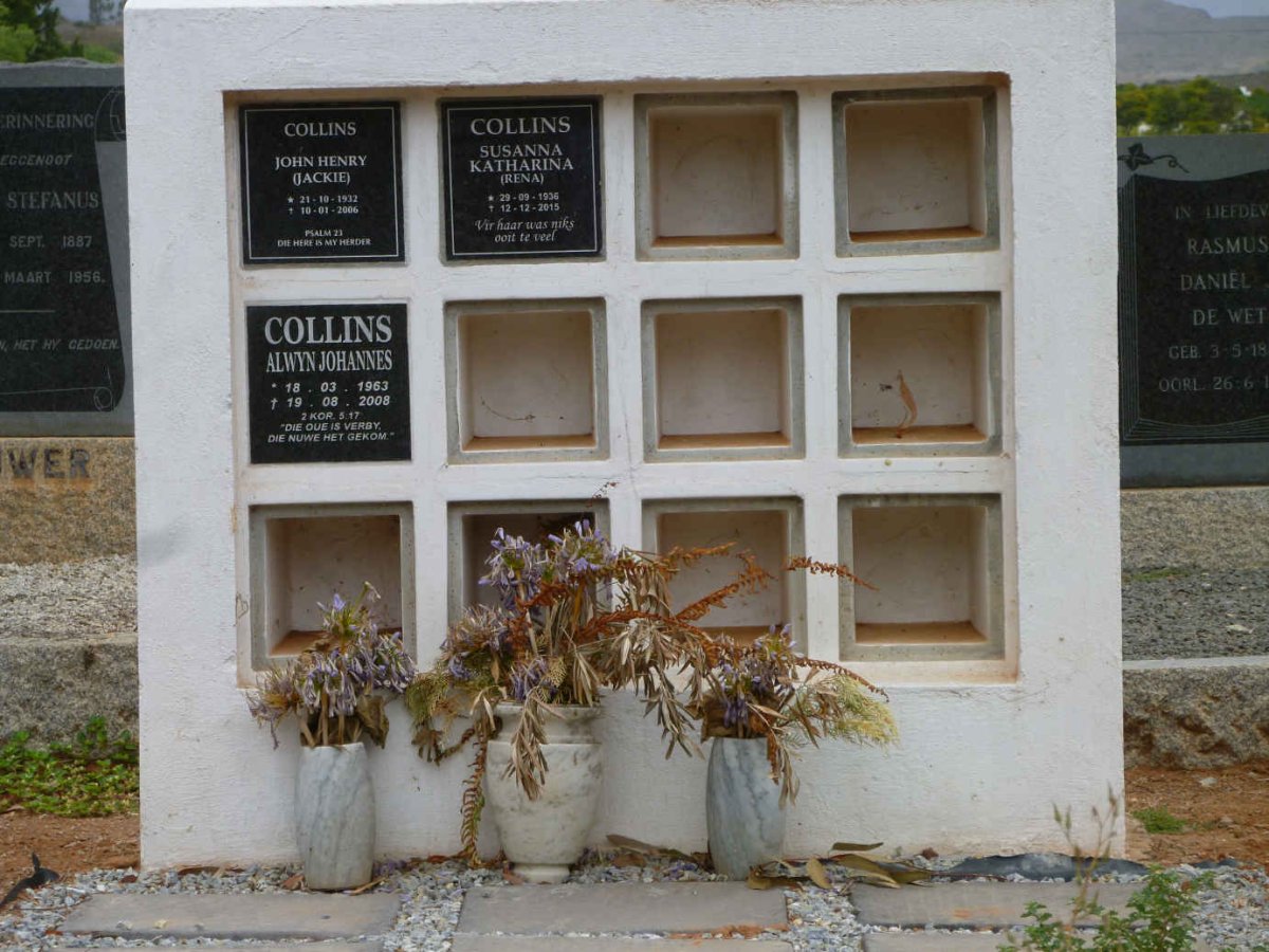 COLLINS John Henry 1932-2006 :: COLLINS Susanna Katharina 1936-2015 :: COLLINS Alwyn Johannes 1963-2008