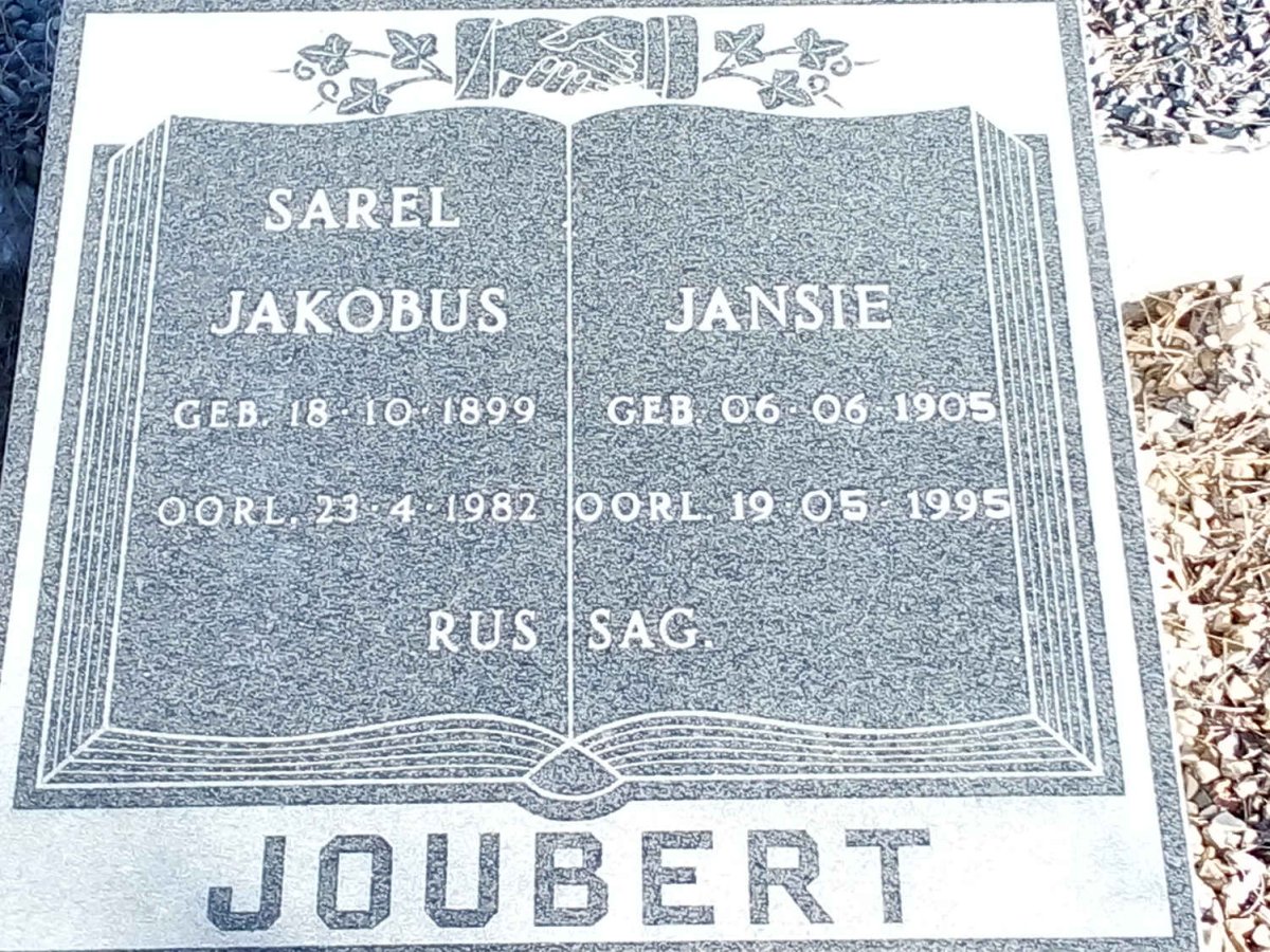 JOUBERT Sarel Jakobus 1899-1982 &amp; Jansie 1905-1995