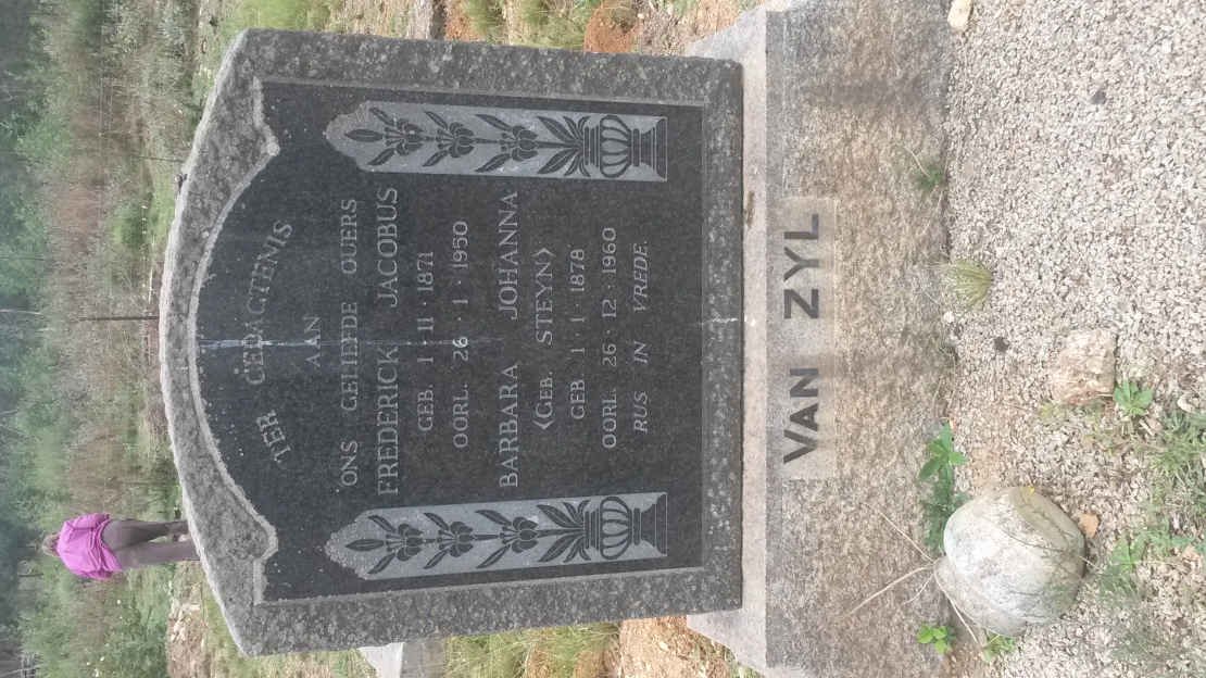 ZYL Frederick Jacobus, van 1871-1960 &amp; Barbara Johanna STEYN 1878-1960