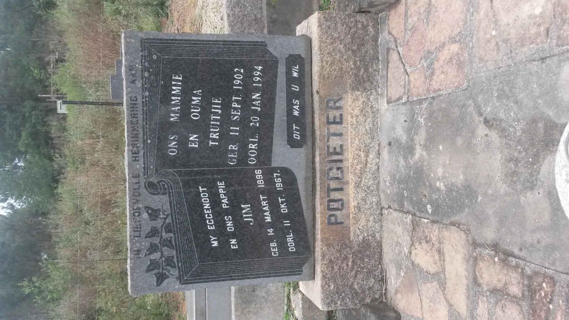 POTGIETER Jim 1896-1967 &amp; Truitjie 1902-1994