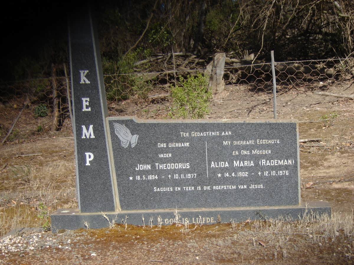 KEMP John Theodorus 1894-1977 &amp; Alida Maria RADEMAN 1902-1976