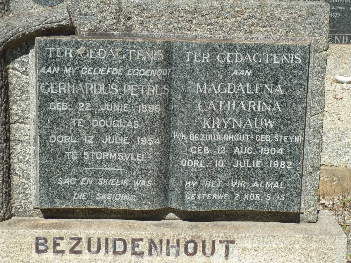BEZUIDENHOUT Gerhardus Petrus 1896-1954 &amp; Magdalena Catharina KRYNAUW voorheen BEZUIDENHOUT nee STEYN 1904-1982