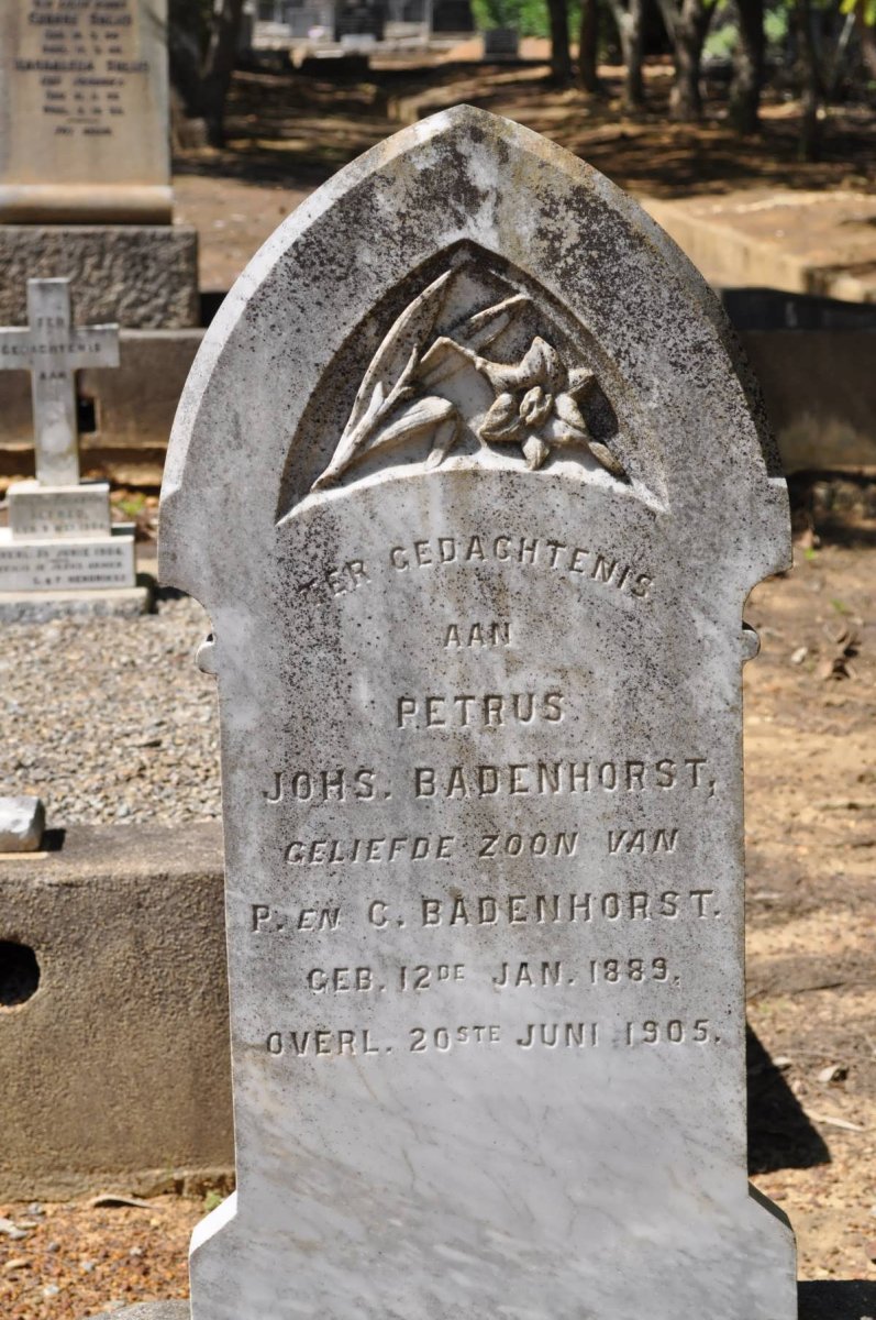 BADENHORST Petrus Johs. 1889-1905