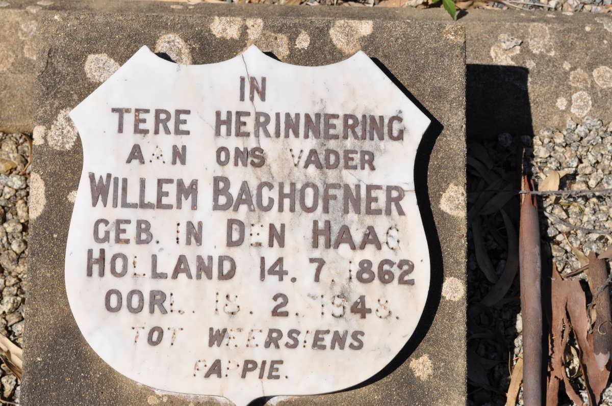 BACHOFNER Willem 1862-1948