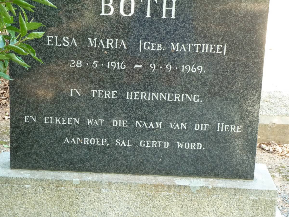 BOTH Elsa Maria nee MATTHEE 1916-1969