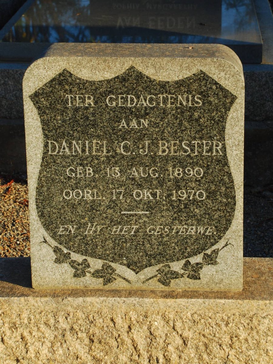 BESTER Daniel C.J. 1890-1970