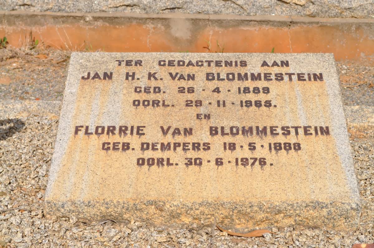 BLOMMESTEIN Jan H.K., van 1889-1965 &amp; Florrie DEMPERS 1888-1976