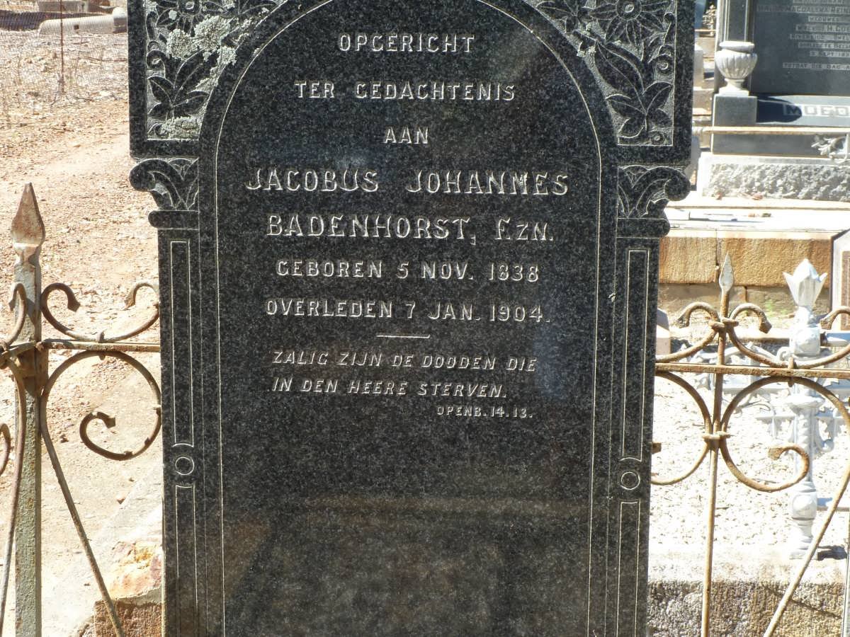BADENHORST Jacobus Johannes 1838-1904