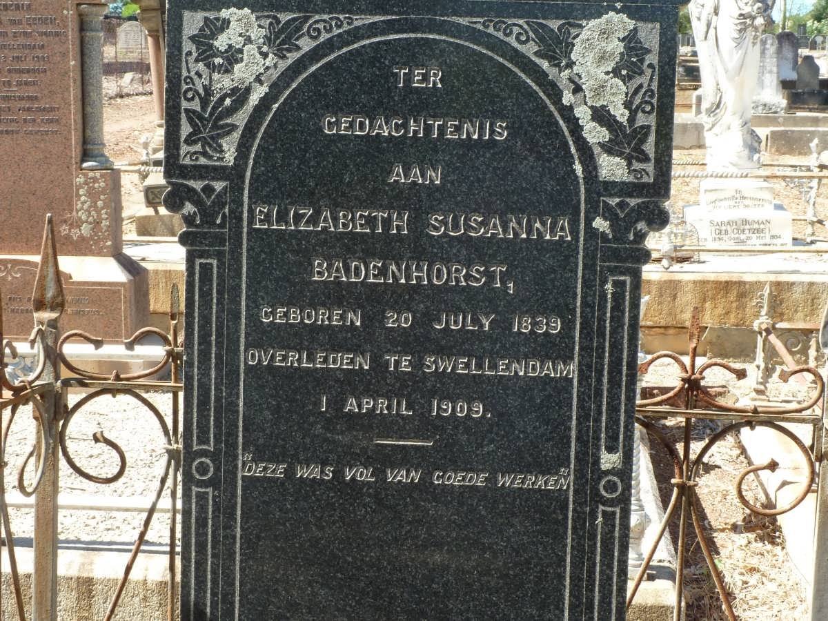 BADENHORST Elizabeth Susanna 1839-1909