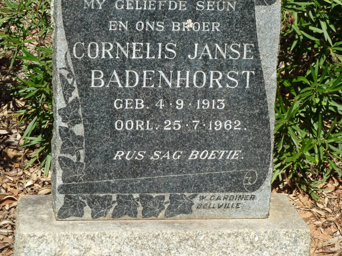 BADENHORST Cornelis Janse 1913-1962