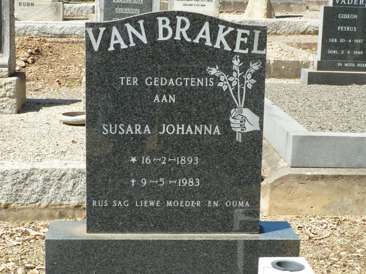 BRAKEL Susara Johanna, van 1893-1983